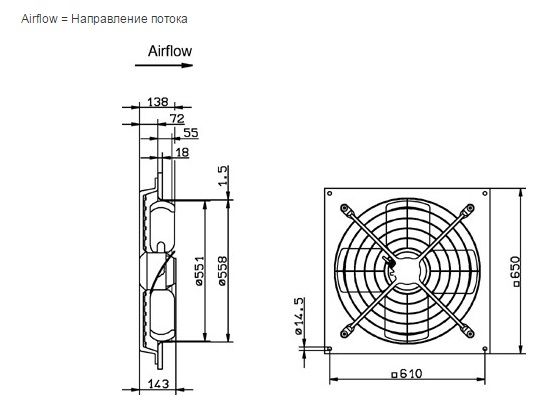 Изображение для товара Systemair AW 550 D6-2-EX