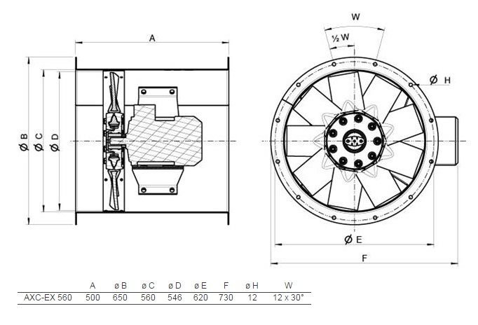 Изображение для товара Systemair AXC-EX 560-9/20°-4
