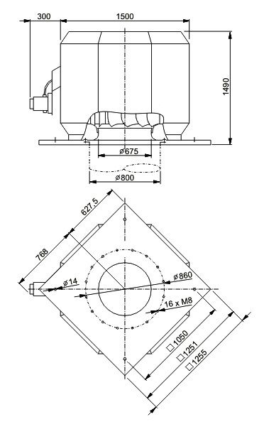 Изображение для товара Systemair DVV 1000D4-8-XM/F400