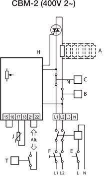 Схема подключения воздухонагревателя Systemair CBM 200-5,0 400V/2