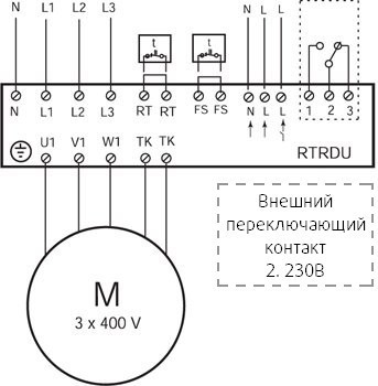 Схема подключения регулятора Systemair RTRDU 4 SPEED CONTR