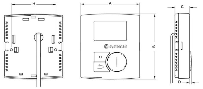 Размеры EC-VENT ROOM UNIT