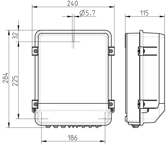 Размеры регулятора Systemair PXDM 6A INTERN DISPLAY