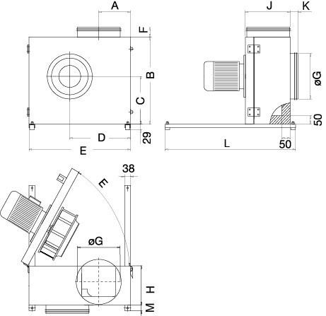 Размеры вентилятора Systemair KBR 355E4