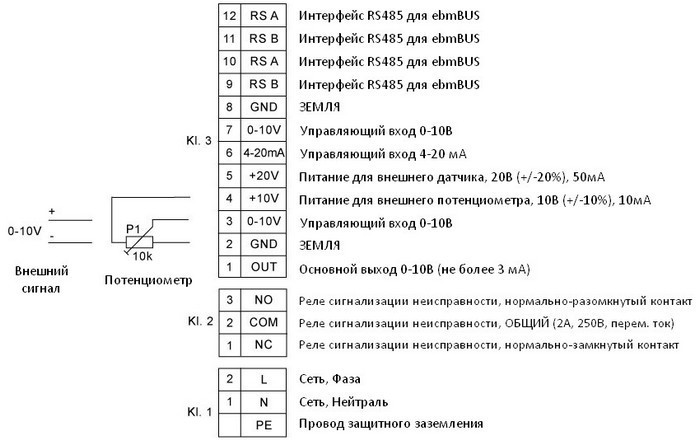 Схема подключения вентилятора Systemair DVCI 450-SK
