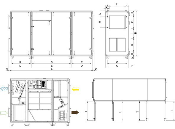Габаритные размеры установки Systemair TOPVEX SC11 EL-L-CAV