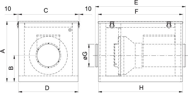 Габаритные размеры Systemair TLP 125/1,2