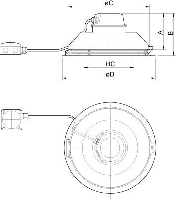 Размеры вентилятор Systemair TFSR 160 EC