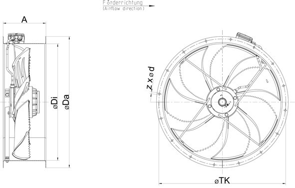 Размеры вентилятора Systemair AR 910DS SILEO